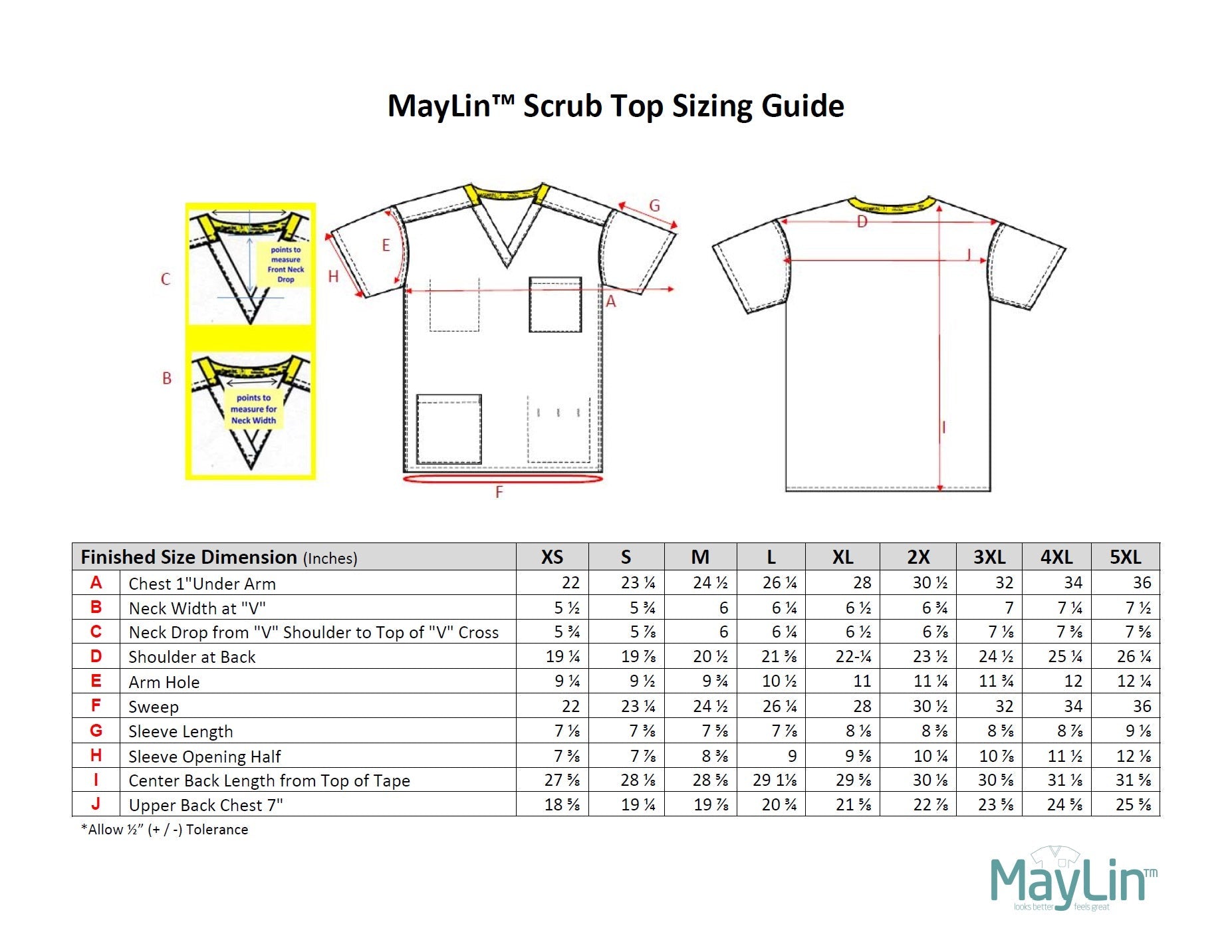 MayLin™ Unisex Scrub Tops